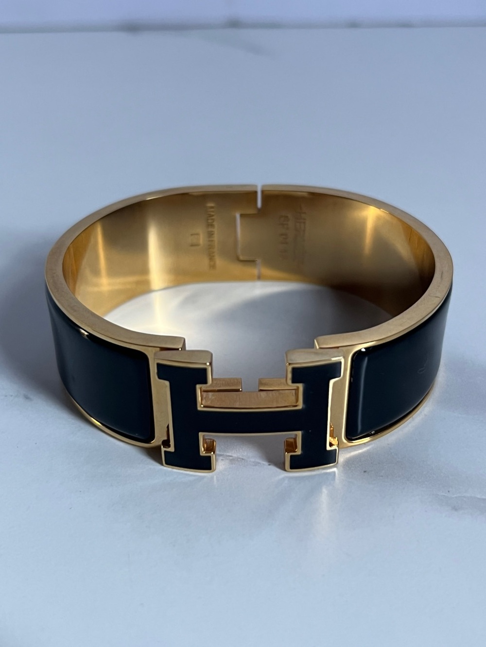 HERMÈS Clic H Enamel Clic Clac Bracelet Gold Plated Made in France SP 01 18